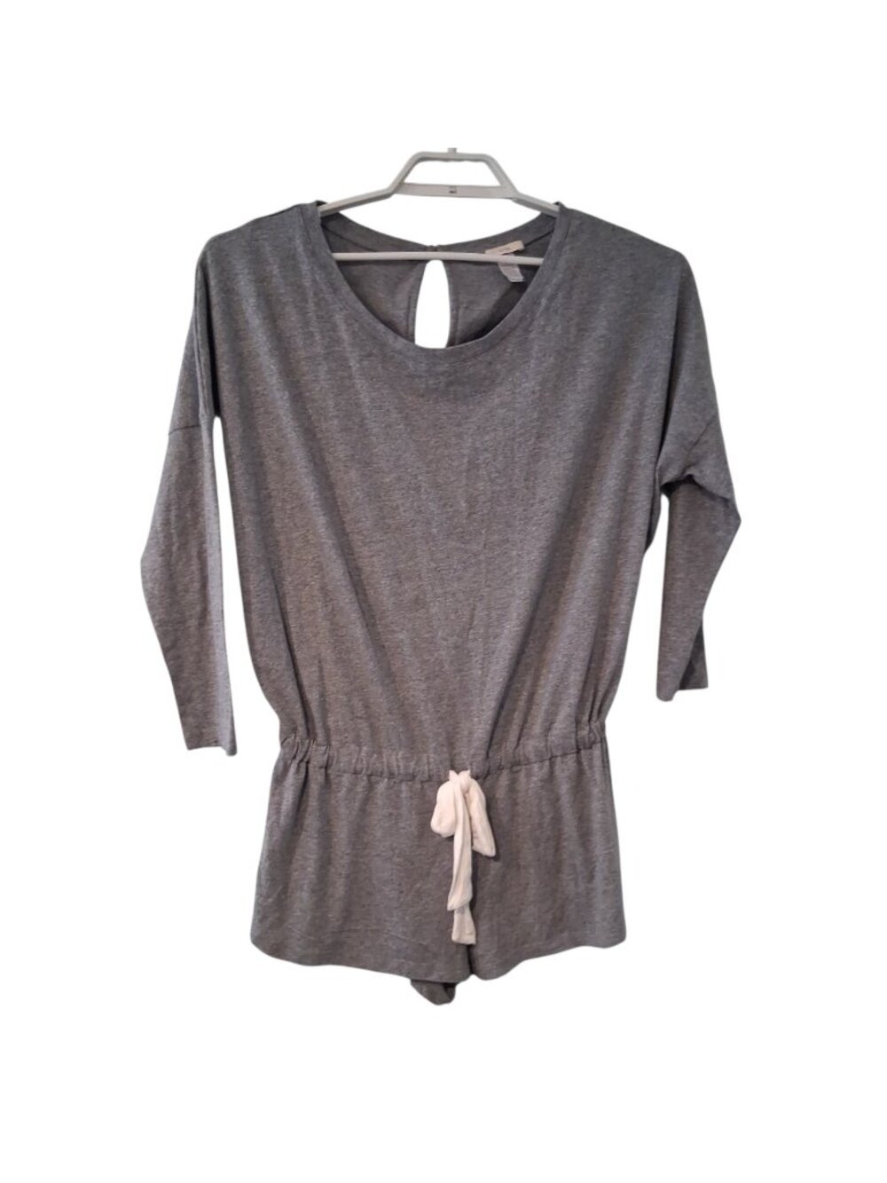 Eberjey lounge romper womens Medium gray pajamas cotton polyester one piece